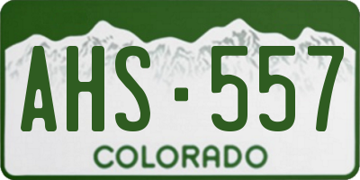 CO license plate AHS557