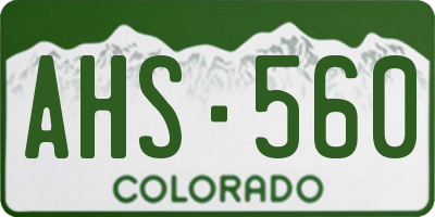 CO license plate AHS560