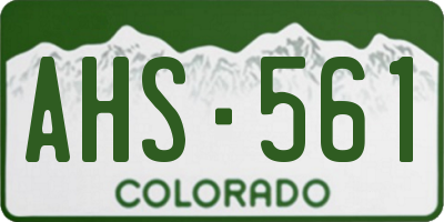 CO license plate AHS561