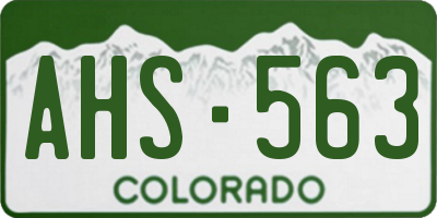 CO license plate AHS563