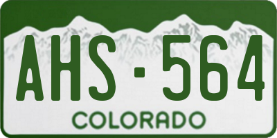 CO license plate AHS564