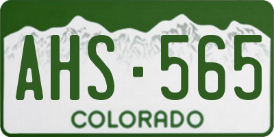 CO license plate AHS565