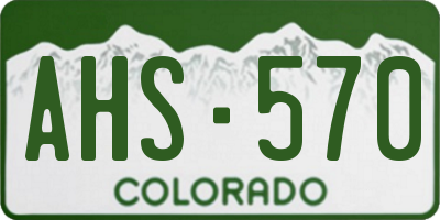 CO license plate AHS570