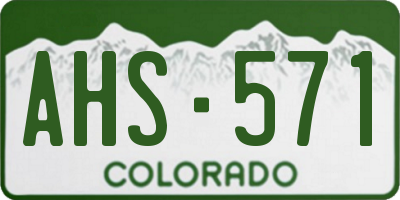 CO license plate AHS571