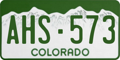 CO license plate AHS573