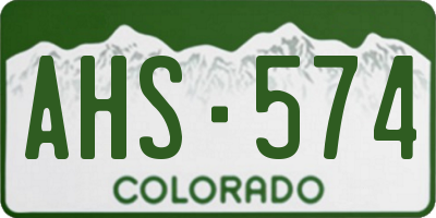 CO license plate AHS574
