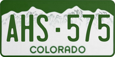 CO license plate AHS575