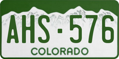 CO license plate AHS576