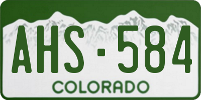 CO license plate AHS584