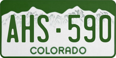 CO license plate AHS590