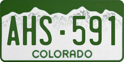 CO license plate AHS591