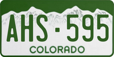 CO license plate AHS595