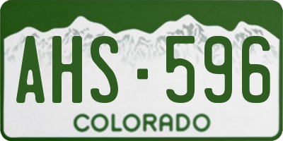 CO license plate AHS596