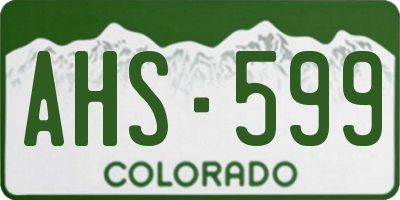 CO license plate AHS599