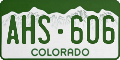 CO license plate AHS606
