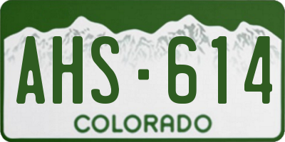 CO license plate AHS614