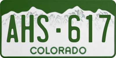 CO license plate AHS617
