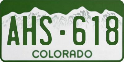CO license plate AHS618
