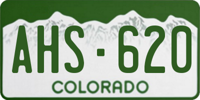CO license plate AHS620