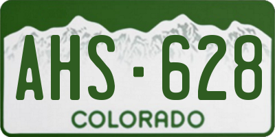 CO license plate AHS628