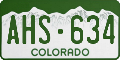 CO license plate AHS634