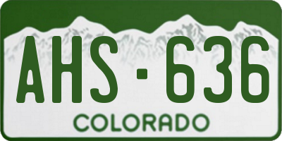 CO license plate AHS636