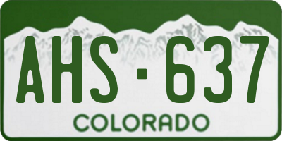CO license plate AHS637