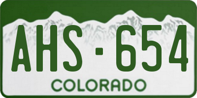 CO license plate AHS654