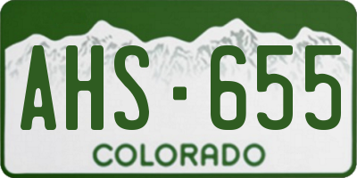 CO license plate AHS655