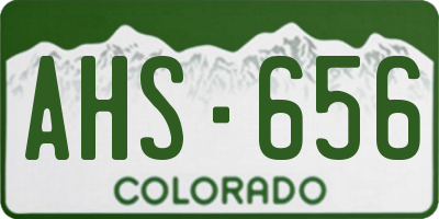CO license plate AHS656