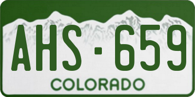 CO license plate AHS659