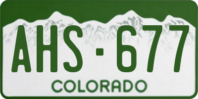 CO license plate AHS677