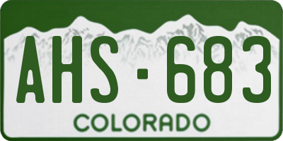 CO license plate AHS683