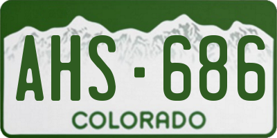 CO license plate AHS686