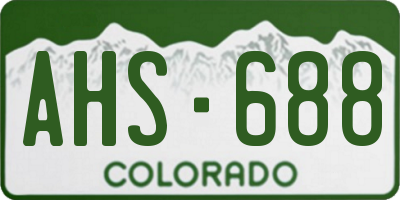 CO license plate AHS688