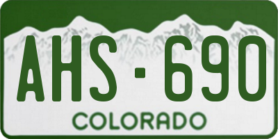 CO license plate AHS690