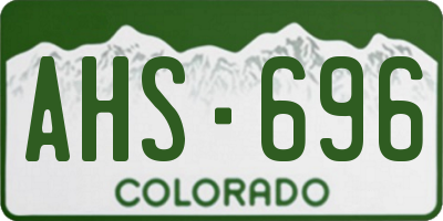 CO license plate AHS696