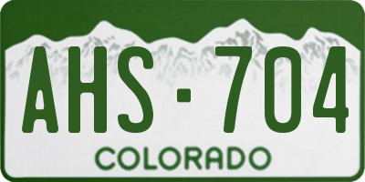 CO license plate AHS704