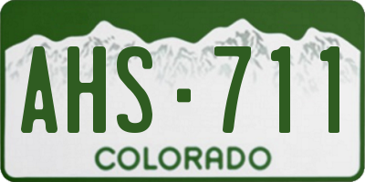 CO license plate AHS711