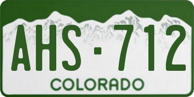 CO license plate AHS712