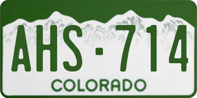 CO license plate AHS714