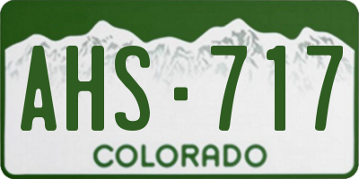CO license plate AHS717