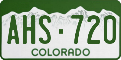 CO license plate AHS720