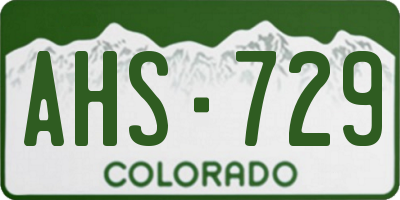 CO license plate AHS729