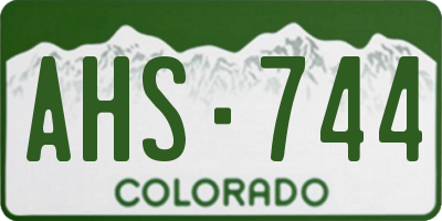 CO license plate AHS744