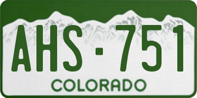 CO license plate AHS751