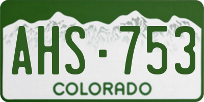 CO license plate AHS753