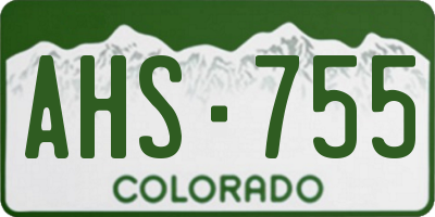 CO license plate AHS755
