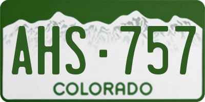 CO license plate AHS757