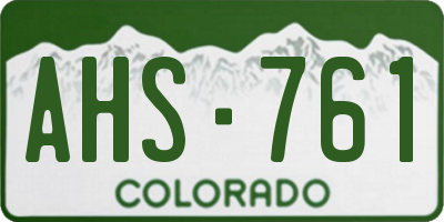 CO license plate AHS761